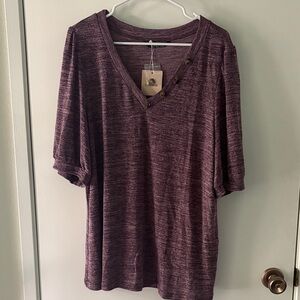 BloomChic Maroon Short Sleeve Top